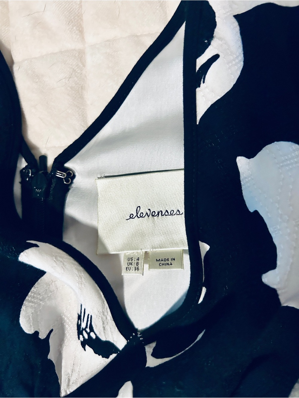 Anthropologie Elevenses Black & White Retro Floral Print Short Sleeve Jumpsuit - Picture 2 of 4